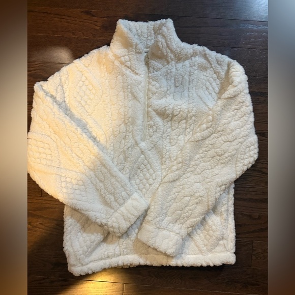 GILLY HICKS OVERSIZED COZY QUARTER-ZIP TOP XS in cream colour so cozy - Picture 5 of 5